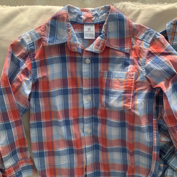 3T boy jeans & plaid shirts button down fall winter spring bundle - Picture 8 of 12